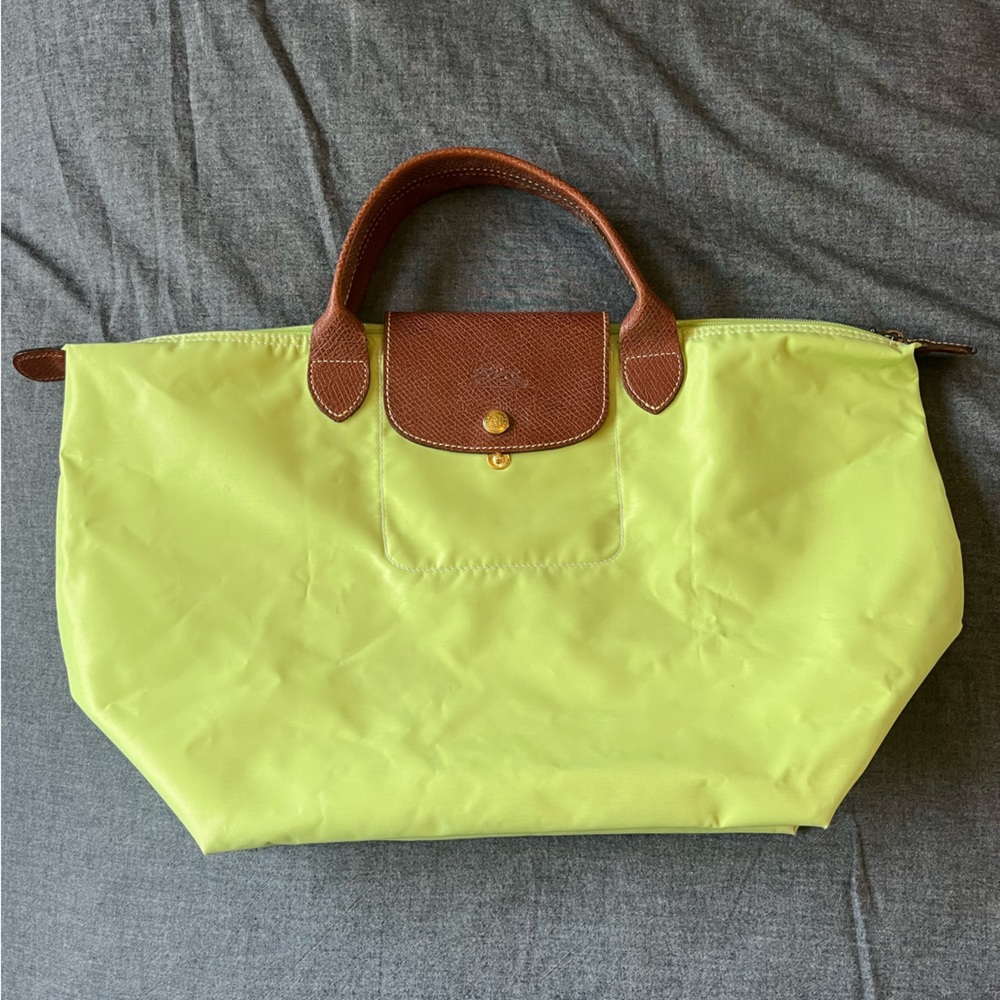 Longchamp Le Pliage Type “M” Lemon Lime Tote Handbag
